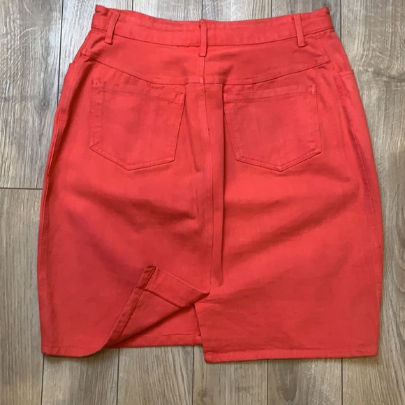 Sudden Impact 5-Pocket Denim Jeans Skirt with Slit Red Vintage 90’s Women’s 14 - Picture 5 of 6